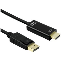 ROLINE DisplayPort Kabel DP - UHDTV, Dun, M/M, zwart, 1 m